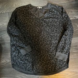 Z Supply leopard print long sleeve flowy sweatshirt